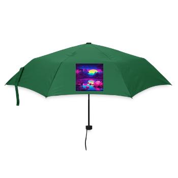 Seerosen auf dem See - Regenschirm (klein) - Flaschengrün - Vorne