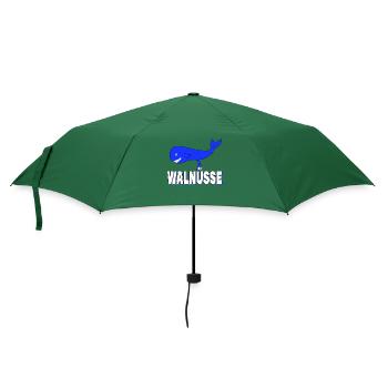 Walnüsse - Lustig Hoden Nüsse Wal Nuß Eier - Regenschirm (klein) - Flaschengrün - Vorne