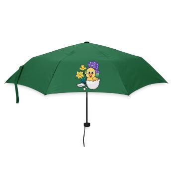 Frohe Ostern Küken Osterei Kinder Baby Ei Kind - Regenschirm (klein) - Flaschengrün - Vorne
