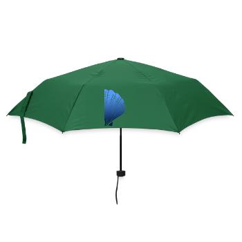 Halbe Pilgermuschel Jakobsweg Blau - Regenschirm (klein) - Flaschengrün - Vorne