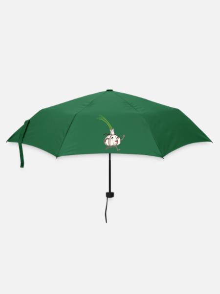 Cooler Knoblauch - Regenschirm (klein) - Flaschengrün