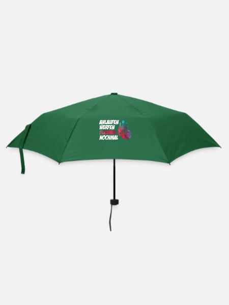 Lustiger Bowling Spruch Anlaufen Werfen - Regenschirm (klein) - Flaschengrün