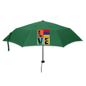 I Love Armenia Flagge für Armenischen Stolz - Regenschirm (klein) - Flaschengrün - Vorne