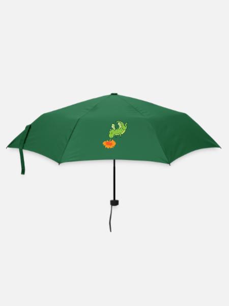Drache spuckt Feuer Fabelwesen Märchen - Regenschirm (klein) - Flaschengrün