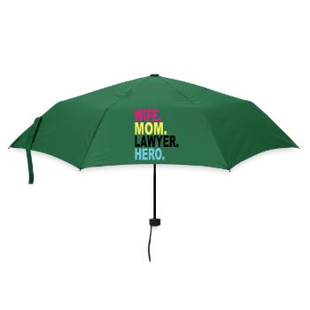 Wife Mom Lawyer Hero - Regenschirm (klein) - Flaschengrün - Vorne