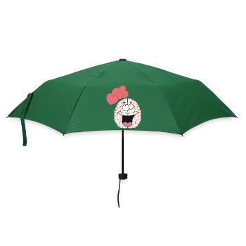 Hirn Gehirn Gefühle Liebe Partnerschaft Valentin - Regenschirm (klein) - Flaschengrün - Vorne