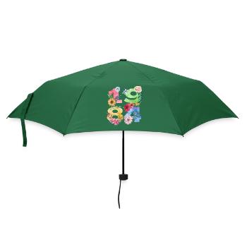 Jahrgang 1984 Geburtstags Blumen Design für Frauen - Regenschirm (klein) - Flaschengrün - Vorne