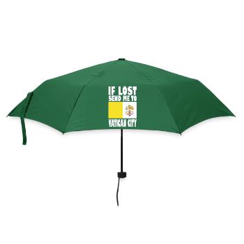 Vatikan Stadt Flagge Spruch - Regenschirm (klein) - Flaschengrün - Vorne