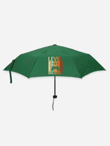9. Geburtstag Level 9 unlocked - Regenschirm (klein) - Flaschengrün