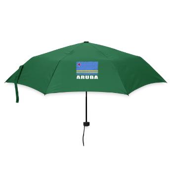 Aruba Flagge Grunge Aruba Fahne - Regenschirm (klein) - Flaschengrün - Vorne