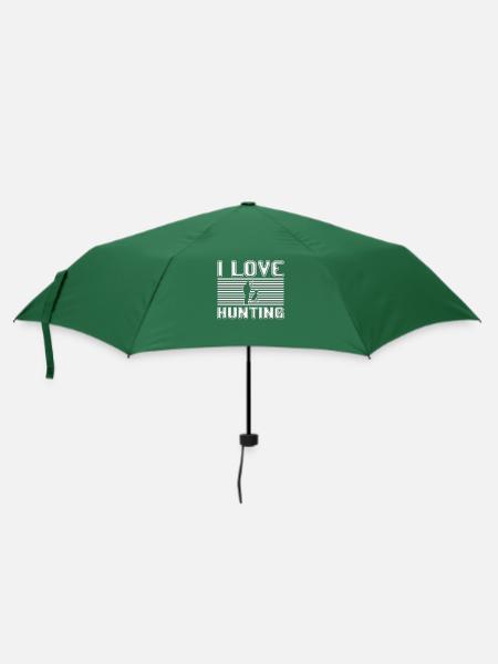 I love hunting - Regenschirm (klein) - Flaschengrün
