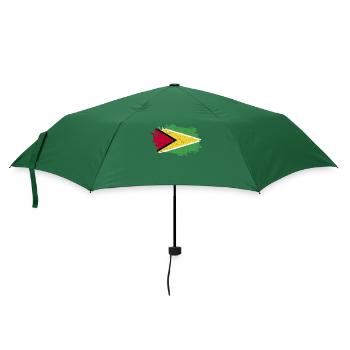 Guyana Flagge Grunge Guyana Fahne - Regenschirm (klein) - Flaschengrün - Vorne
