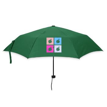 Onion Lover Retro Vegetables Vegan Gift idea - Regenschirm (klein) - Flaschengrün - Vorne