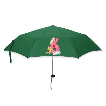 6. Geburtstag Kätzchen | Katze Geburtstag Shirt | - Regenschirm (klein) - Flaschengrün - Vorne