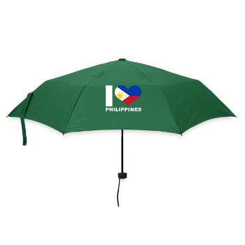 Ich liebe Philippinen Herz Flagge Philippinen - Regenschirm (klein) - Flaschengrün - Vorne