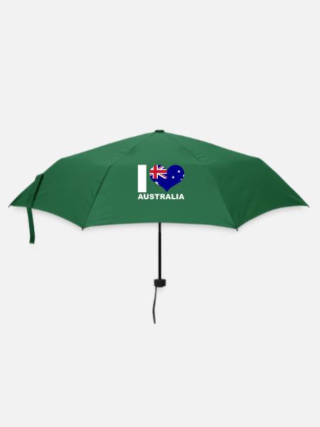 Ich liebe Australien Herz Flagge Australien - Regenschirm (klein) - Flaschengrün