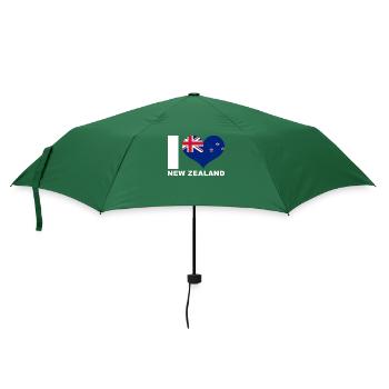Ich liebe Neuseeland Herz Flagge Neuseeland - Regenschirm (klein) - Flaschengrün - Vorne