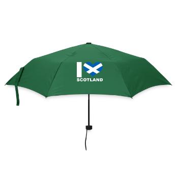 Ich liebe Schottland Herz Flagge Schottland - Regenschirm (klein) - Flaschengrün - Vorne