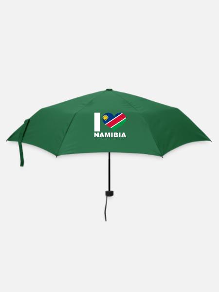Ich liebe Namibia Herz Flagge Namibia - Regenschirm (klein) - Flaschengrün