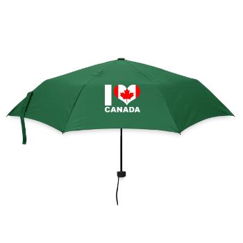 Ich liebe Kanada Herz Flagge Kanada - Regenschirm (klein) - Flaschengrün - Vorne