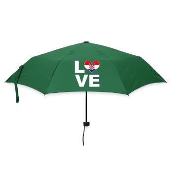 Ich liebe Kroatien Herz Flagge Kroatien - Regenschirm (klein) - Flaschengrün - Vorne