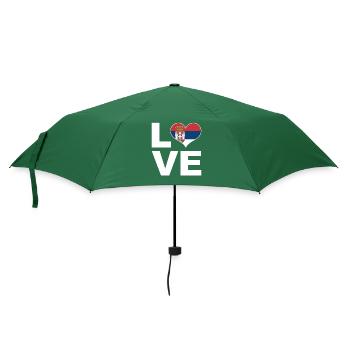 Ich liebe Serbien Herz Flagge Serbien - Regenschirm (klein) - Flaschengrün - Vorne