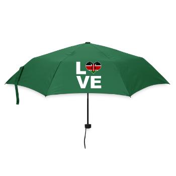 Ich liebe Kenia Herz Flagge Kenia - Regenschirm (klein) - Flaschengrün - Vorne