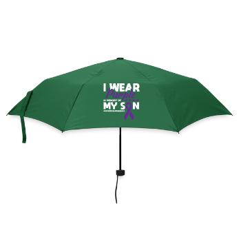 Lila In Erinnerung An Mein Sohn Überdosis Drogen - Regenschirm (klein) - Flaschengrün - Vorne