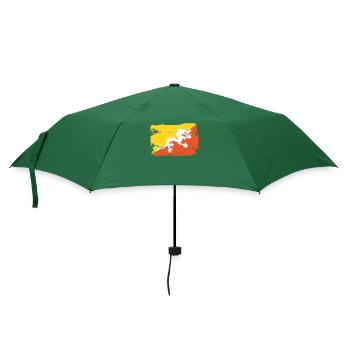 Offizielle Bhutanische Flagge Bhutanese Country Pride - Regenschirm (klein) - Flaschengrün - Vorne