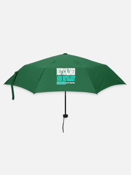 Deutschlehrer wird installiert - Regenschirm (klein) - Flaschengrün