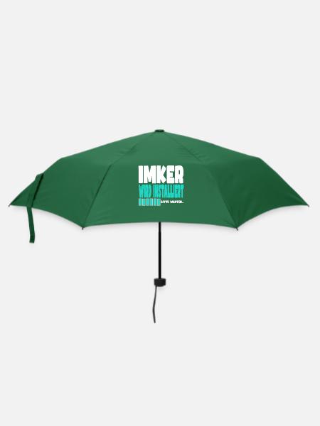 Imker wird installiert - Regenschirm (klein) - Flaschengrün