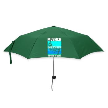 Mushing Hundeschlitten Schlittenhunde Geschenk - Regenschirm (klein) - Flaschengrün - Vorne