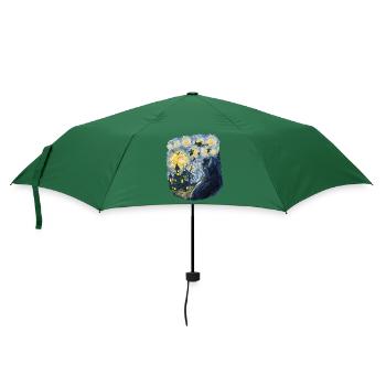 Gespenstischer Abend Mit Kürbissen Gespenstern - Regenschirm (klein) - Flaschengrün - Vorne