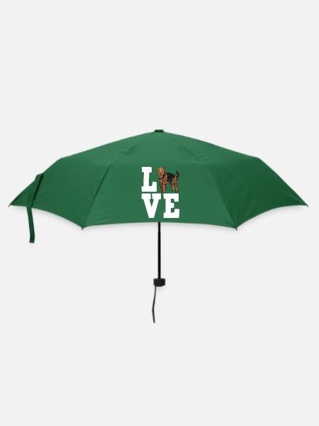Airedale Terrier Geschenk Hunde - Regenschirm (klein) - Flaschengrün