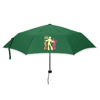 Funk Clothing | Vintage 70er Jahre Kostüm für Soul Musik - Regenschirm (klein) - Flaschengrün - Vorne