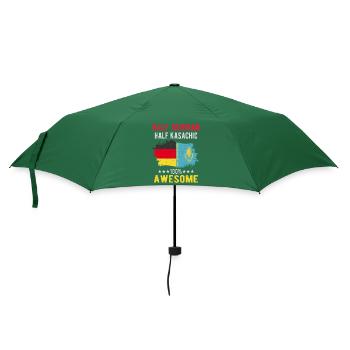 Halb Deutsch Halb Kasache - Regenschirm (klein) - Flaschengrün - Vorne