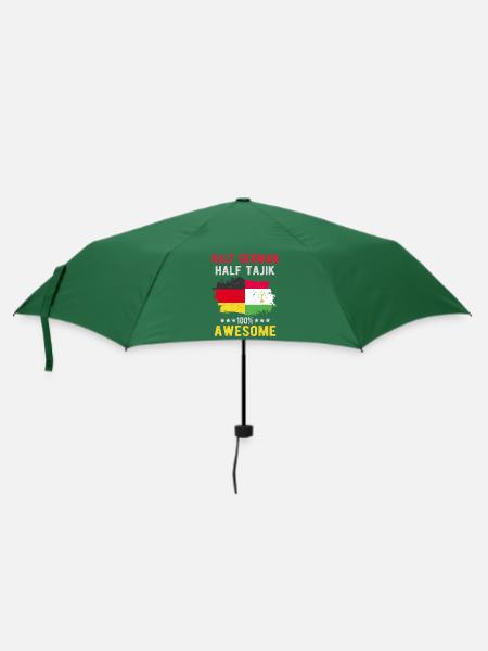 Halb Deutsch Halb Tadschiken - Regenschirm (klein) - Flaschengrün
