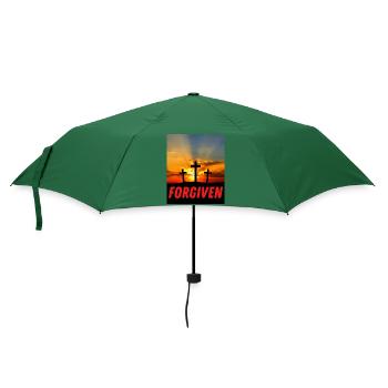 Verziehen - Christliches Zitat - Regenschirm (klein) - Flaschengrün - Vorne