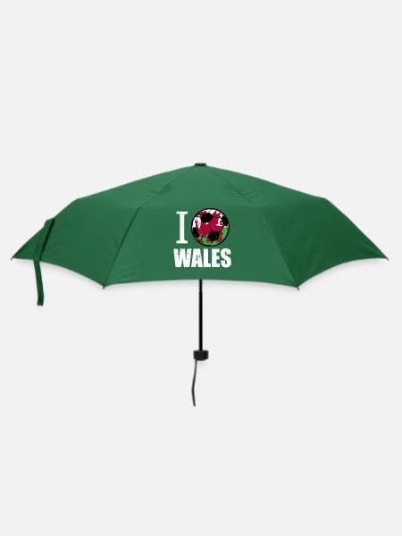 Wales Fußball - Regenschirm (klein) - Flaschengrün