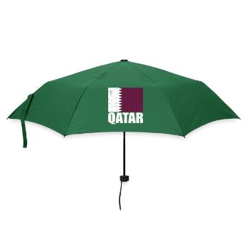 Katar Fahne - Regenschirm (klein) - Flaschengrün - Vorne
