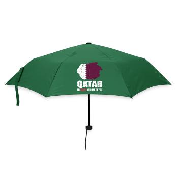 Katar Fahne - Regenschirm (klein) - Flaschengrün - Vorne
