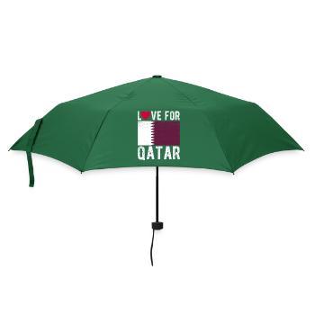 Katar Fahne - Regenschirm (klein) - Flaschengrün - Vorne