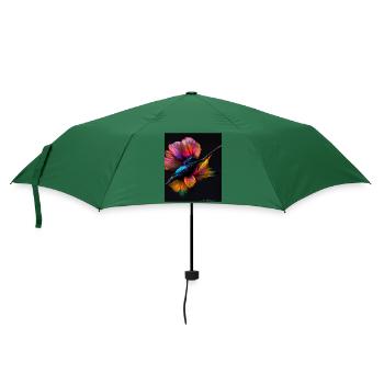 Schöner bunter Schmetterling - für die Starken und Mutigen - Regenschirm (klein) - Flaschengrün - Vorne