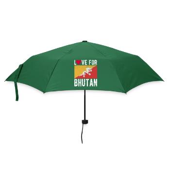 Bhutan Souvenir - Regenschirm (klein) - Flaschengrün - Vorne