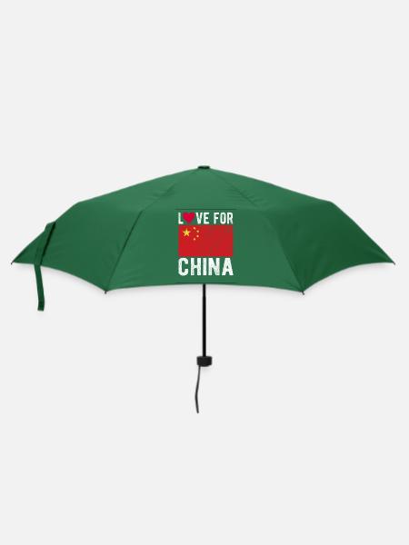 China Souvenir - Regenschirm (klein) - Flaschengrün