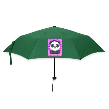 Panda Herzen - Regenschirm (klein) - Flaschengrün - Vorne