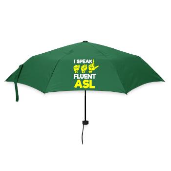 Gehörloser Stolz, Gehör, Behinderte, Taubheit - Regenschirm (klein) - Flaschengrün - Vorne