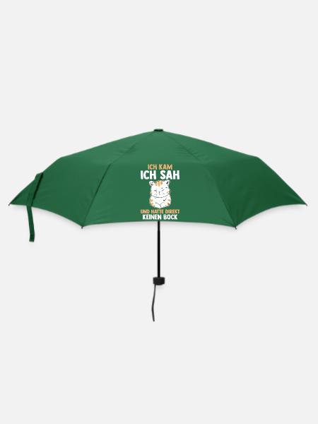 Ich Kam Ich Sah Und Hatte Direkt Keinen Bock Katze - Regenschirm (klein) - Flaschengrün
