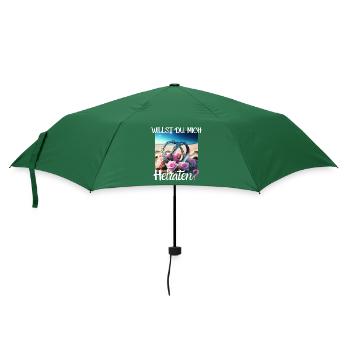 Heiratsantrat für Hochzeit oder Verlobung - - Regenschirm (klein) - Flaschengrün - Vorne