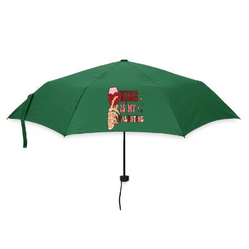 Wein ist mein Valentinstag Anti-Valentinstag - Regenschirm (klein) - Flaschengrün - Vorne